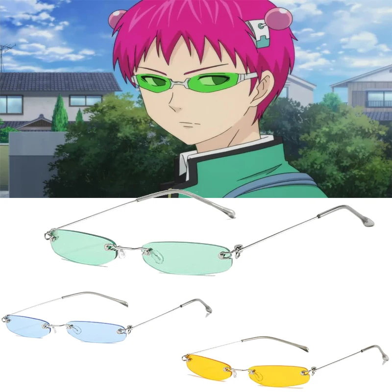 

The Disastrous Life of Saiki K. Glasses Anime Cosplay Props Fashion Unisex Rimless Glasses Eyewear Sunglasses Accessories
