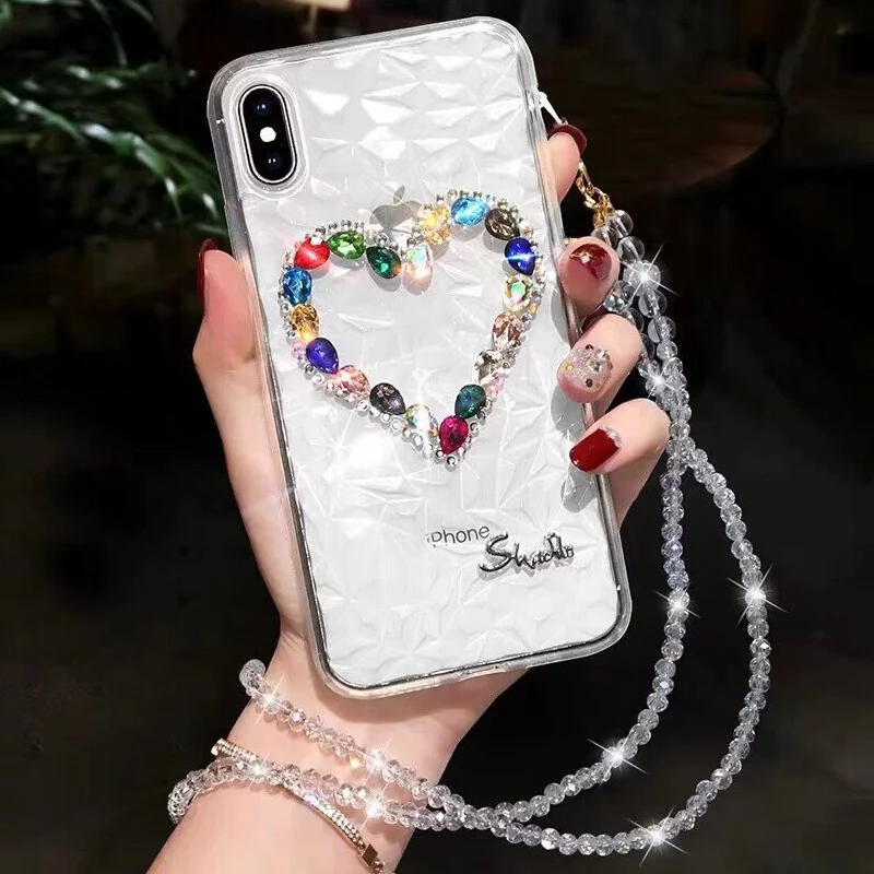 Женский блестящий чехол с бриллиантами для iPhone 11 2019 XI Max XIR XR XS 6S 7 8 Plus мягкий