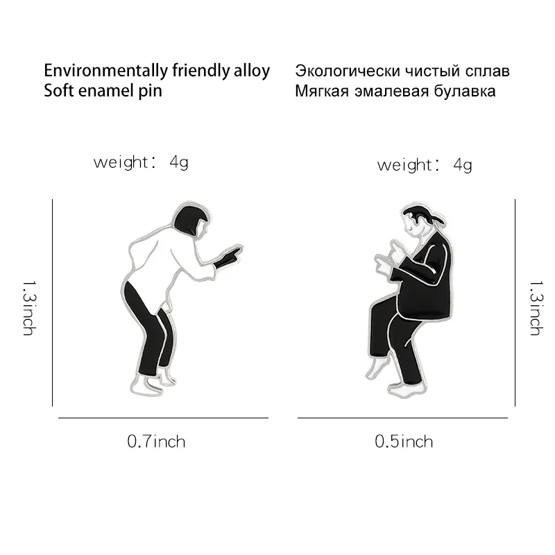 Набор эмалевых булавок Mia в готическом стиле черно-белая шпилька для танцев и