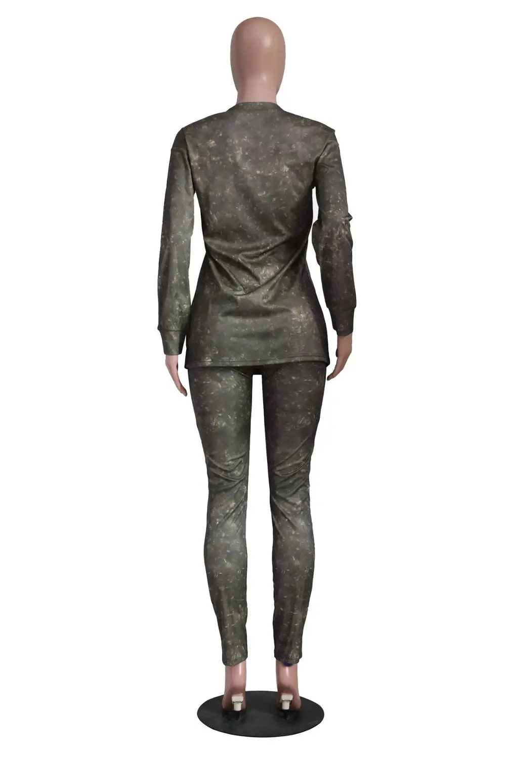 

Casual tracksuit women Shirt Crop Top + Long Pants O-neck Solid Color jogging femme clothes for women