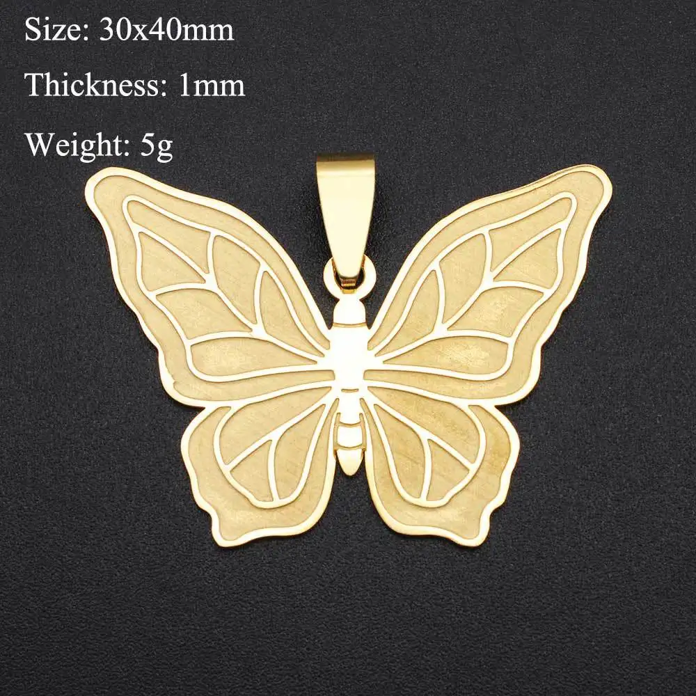 Semitree 3 шт. большой размер из нержавеющей стали бабочка Подвески в виде насекомых