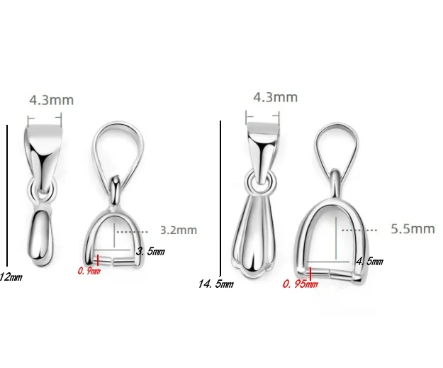 925 Sterling Silver Gemstone Jade Tray Base Pendant Clasps Hooks Fine Jewelry Accessories | Украшения и аксессуары
