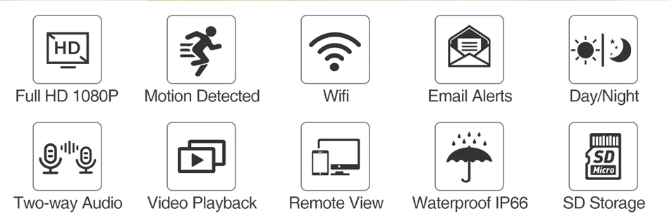 H.265 1080P Wi-Fi IP камера 2MP двухстороннее аудио беспроводная видео охранное видеонаблюдение для помещений и улицы ИК Ночное Видение P2P Onvif IPC