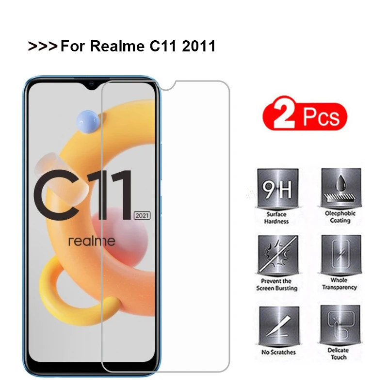 2 шт. Защитное стекло для экрана протектор Realme C11 2021 защитная пленка из