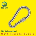 Сверхмощный карабин из нержавеющей стали, карабин с пружинным зажимом для кемпинга, походов, гамака, 304