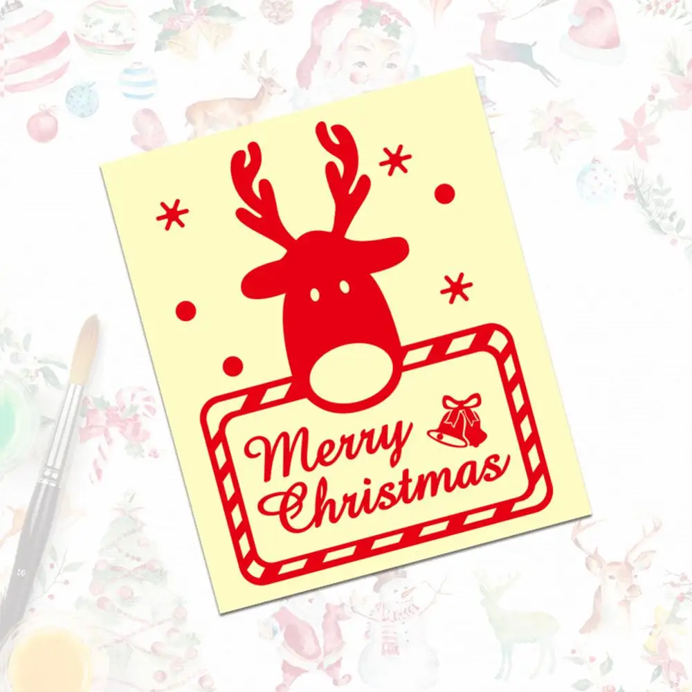 Автомобильная наклейка с надписью &quotMerry Christmas&quot принтом оленя дерева