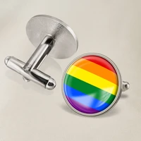 lgbtq panxexual bisexual transgender gay bisexual rainbow pride banner cufflinks