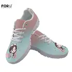 Женские кроссовки на плоской подошве FORUDESIGNS, с рисунком, с градиентом, удобные женские туфли на шнуровке, 2021