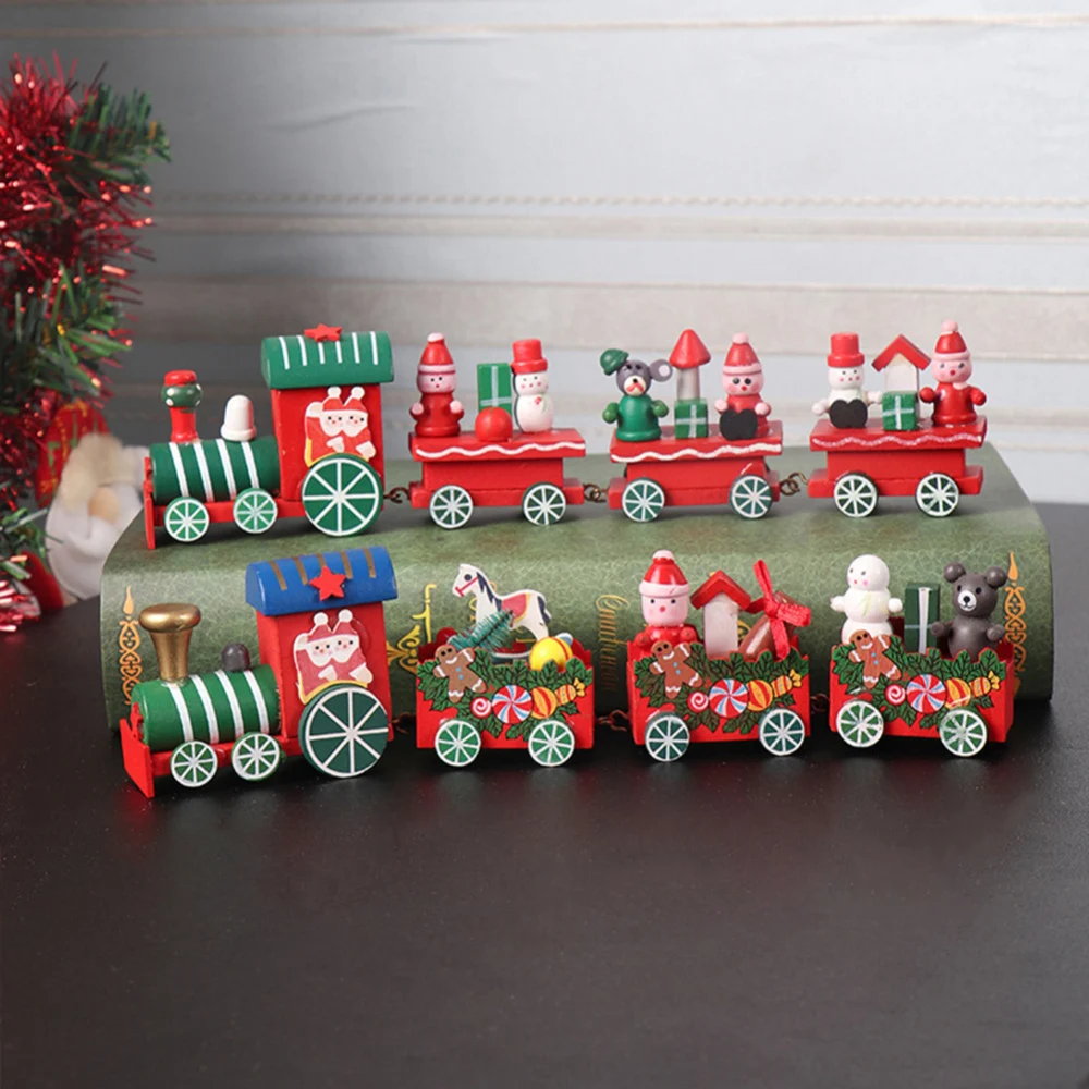 Мини рождественские деревянные игрушки поезд рождественский инновационный