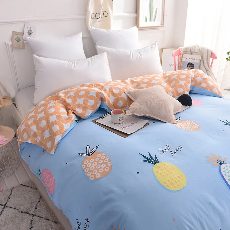 pineapple Пододеяльник для одного двуспального размера, двуспальная кровать King size, чистое хлопковое стеганное одеяло для девочек, прекрасные подарки для детей, студентов - Цвет: pineapple