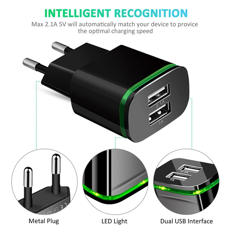 Зарядное устройство XEDAIN с 2USB-портами 5 В 2 1 А для Xiaomi Samsung Iphone 7 8 X XS XR | Мобильные