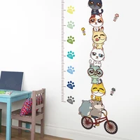 height measure wall stickers diy cartoon cats animals mural decals for kids rooms baby bedroom children nursery home decoration