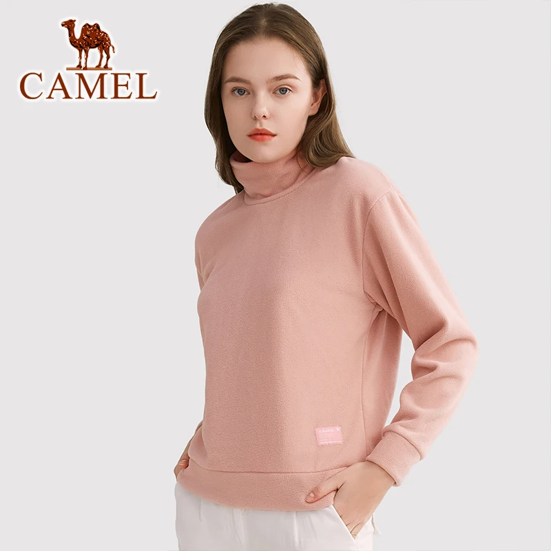 CAMEL Official Original Outdoor Sports Couple Spring Fleece Men Women Self-cultivation Warm Stand-up Collar Fleeces | Спорт и