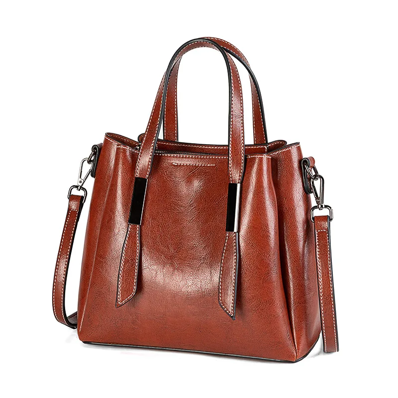 Винтажная женская сумка из натуральной воловьей кожи с натуральным маслом через