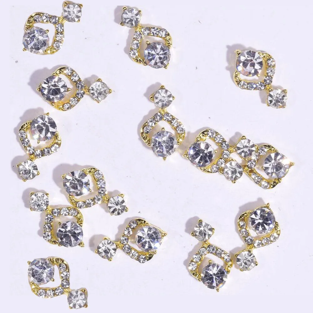 

10pcs 8 Styles Nail Art Charms 9-12mm 3D Nail Rhinestones Decoration Jewelry Nail Art Water Drop Rhinestones Jewelry - C244