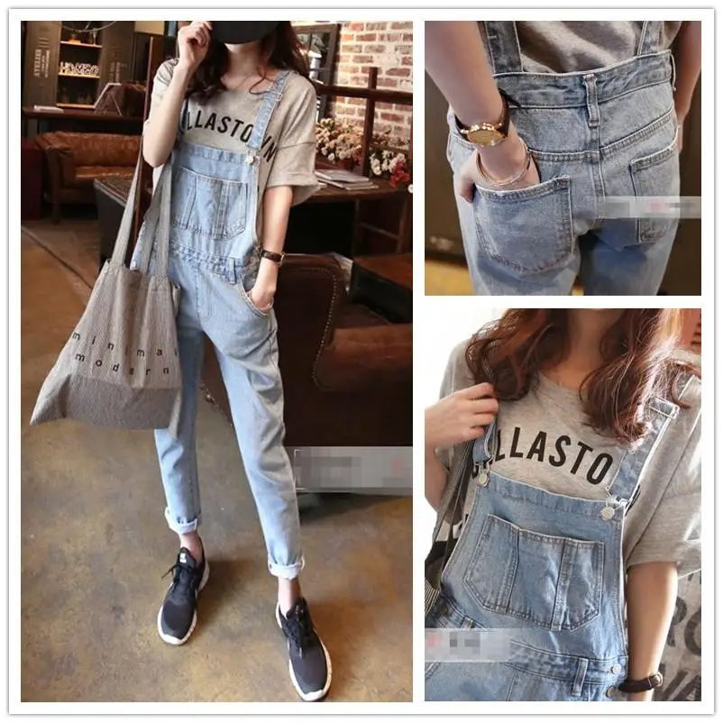 

Female Bf Loose Plus Size Denim Trousers Female Jumpsuit Denim Bib Pants Cheap Wholesale