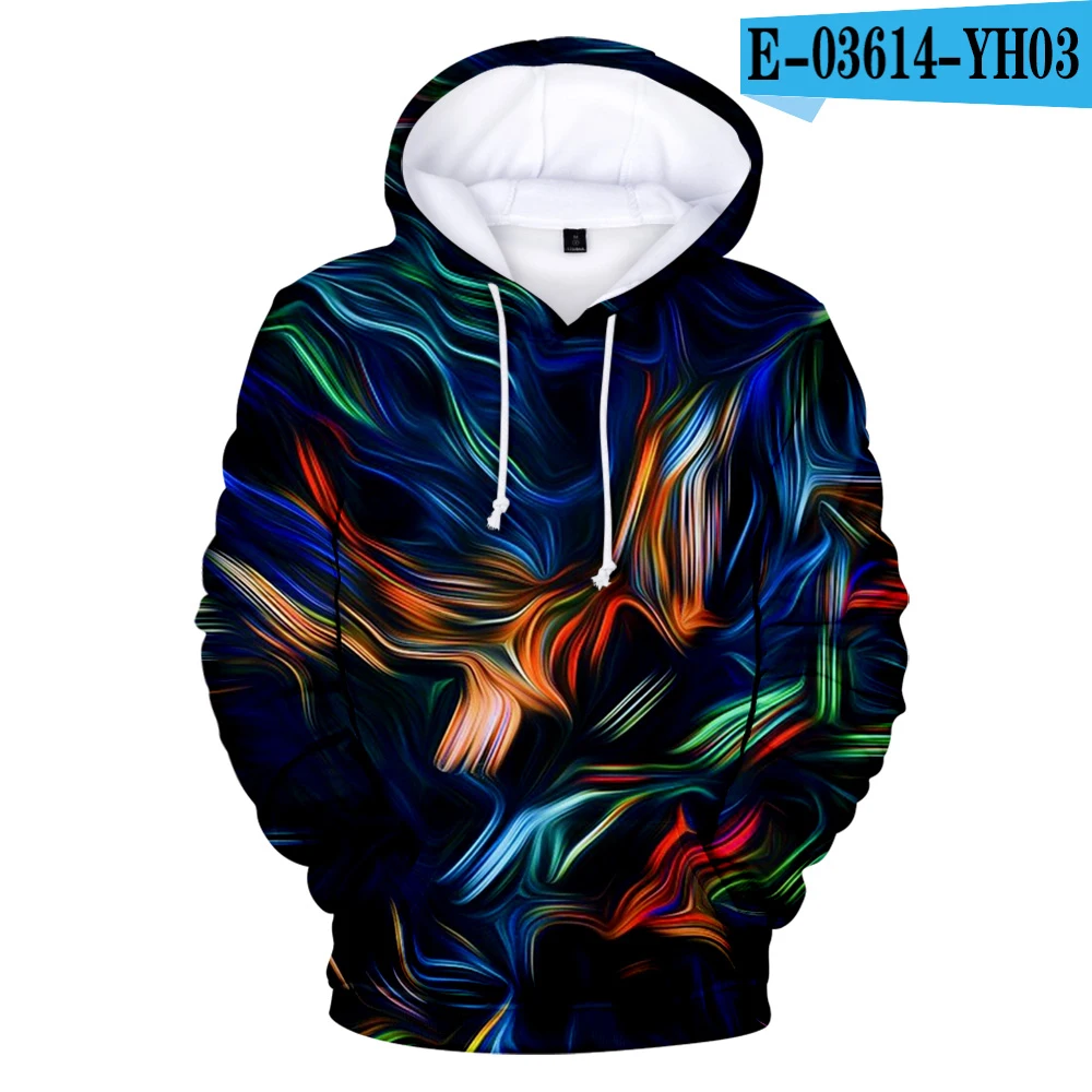 Тёмно-синий Для мужчин/для женщин Красочные Tie Dye толстовки Толстовка повседневное волшебный вихревой узор 3D пот Топы Crewneck Hoondie осень зима загрязнители - Цвет: Тёмно-синий