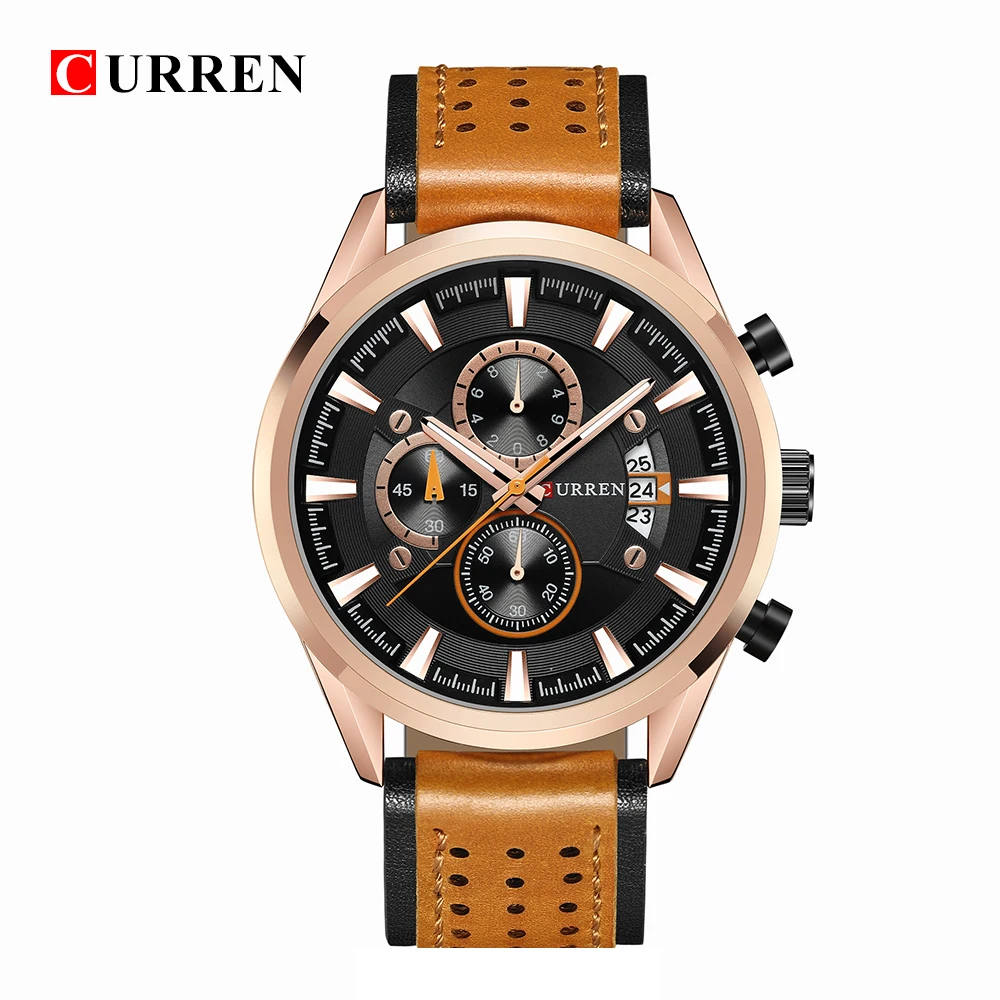 Часы наручные CURREN Мужские кварцевые модные брендовые Роскошные деловые