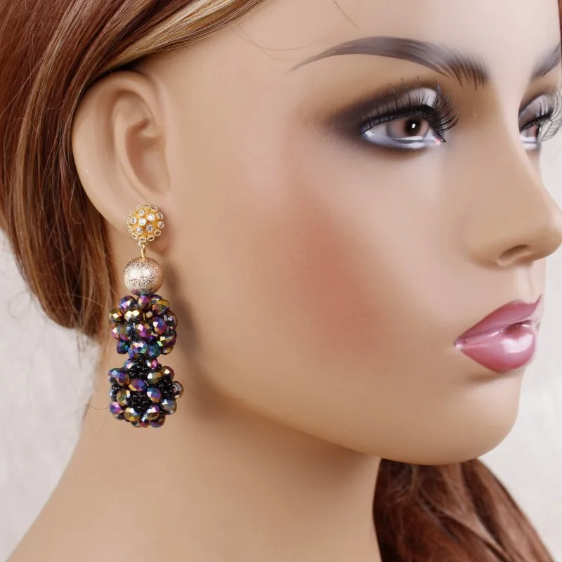 Dudo серьги для женщин набор 2020 Хрустальные шарики из бисера Rhinstone Цветочные