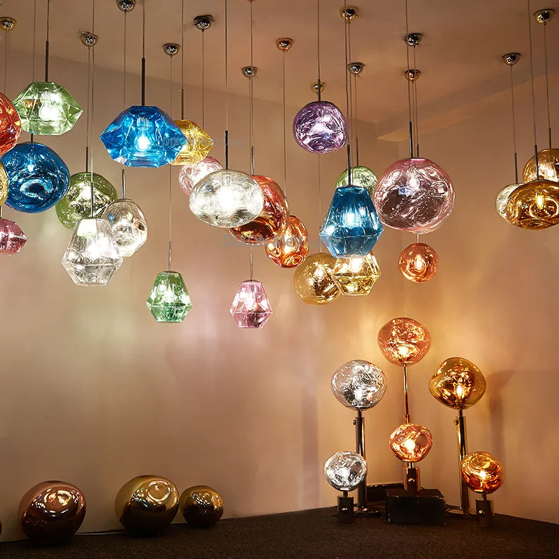 Современный DIXON Melt Lava потолочный светильник из стекла нерегулярное зеркало