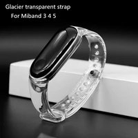 transparent tpu strap suitable for xiaomi mi band 3 4 5 smart watches bracelet accessories replacement silicone watchbands
