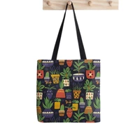 2021 shopper potted plant tote bag printed tote bag women harajuku shopper handbag girl shoulder shopping bag lady canvas bag