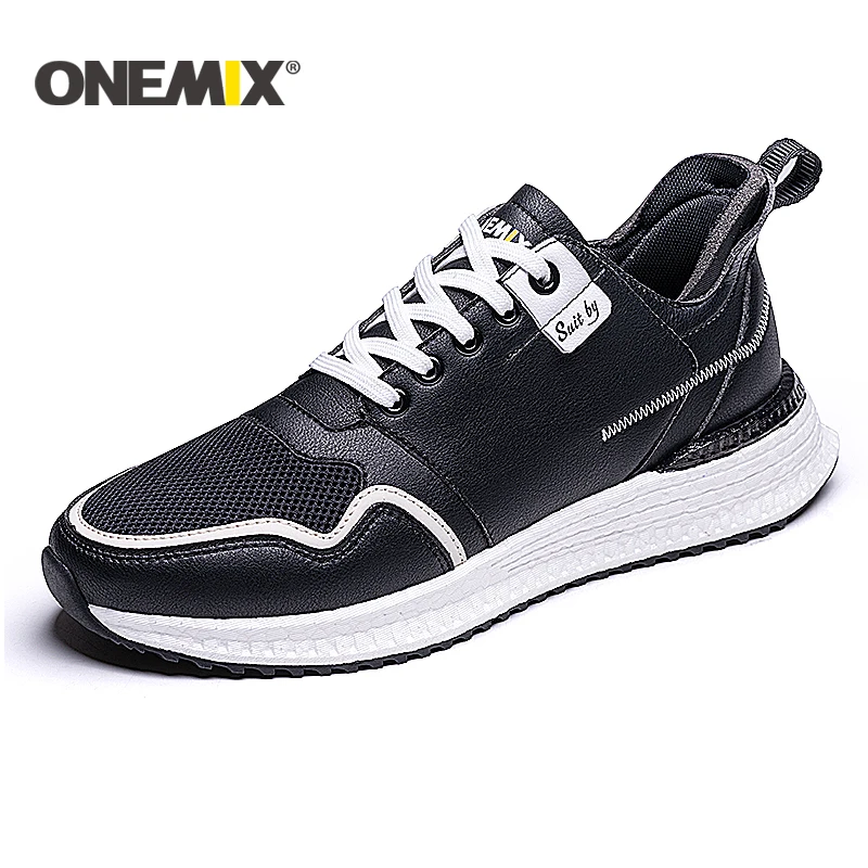 ONEMIX светильник обувь для бега по дорогам мужские кожаные кроссовки Мужская