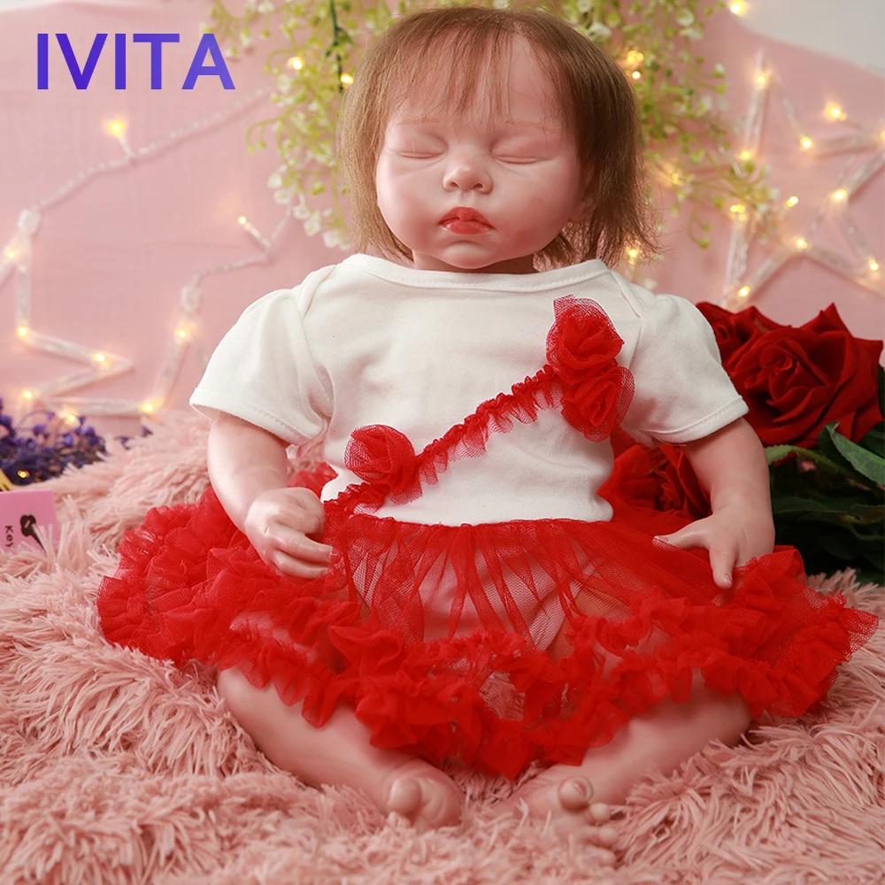Ивита DS1805 силиконовая кукла reborn Реалистичная lalki Спящая девочка с окрашенными