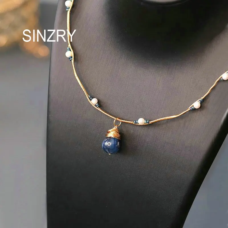 Ожерелье-чокер женское SINZRY ручной работы из натурального пресноводного жемчуга |