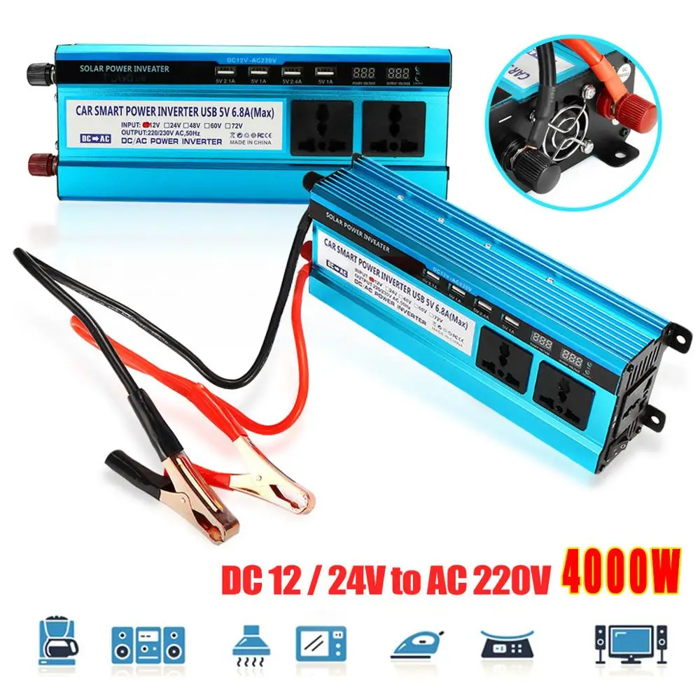 Преобразователь солнечной энергии 4000 Вт инвертор постоянного тока 12 В/24 В в 220