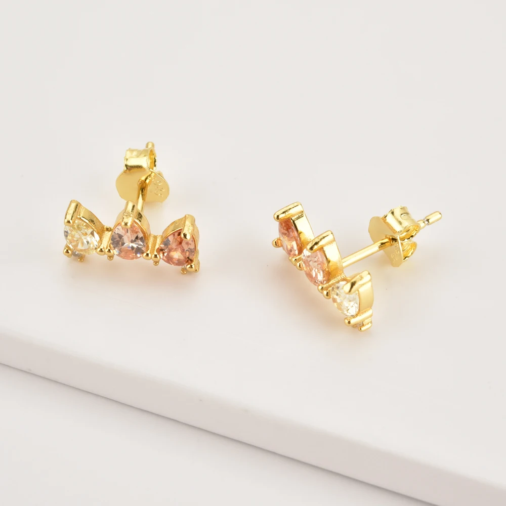 Серьги-гвоздики ANDYWEN из стерлингового серебра 925 пробы с тремя овалами и