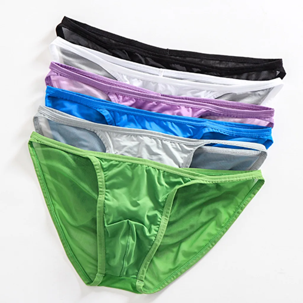 Сексуальное нижнее белье для мужчин Прозрачное эластичные трусы сексуальные