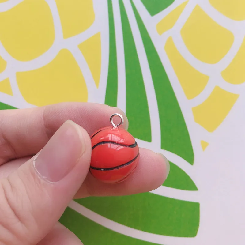 10pcs/pack Sport Basketball Football Badminton Resin Charms Pendant Earring Keychain DIY Fashion Jewelry Accessories 3D Style - купить по