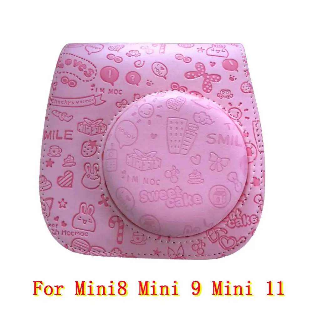 Милый чехол из искусственной кожи с рисунком для Instax Mini 8 + 9 11 камеры сумка со
