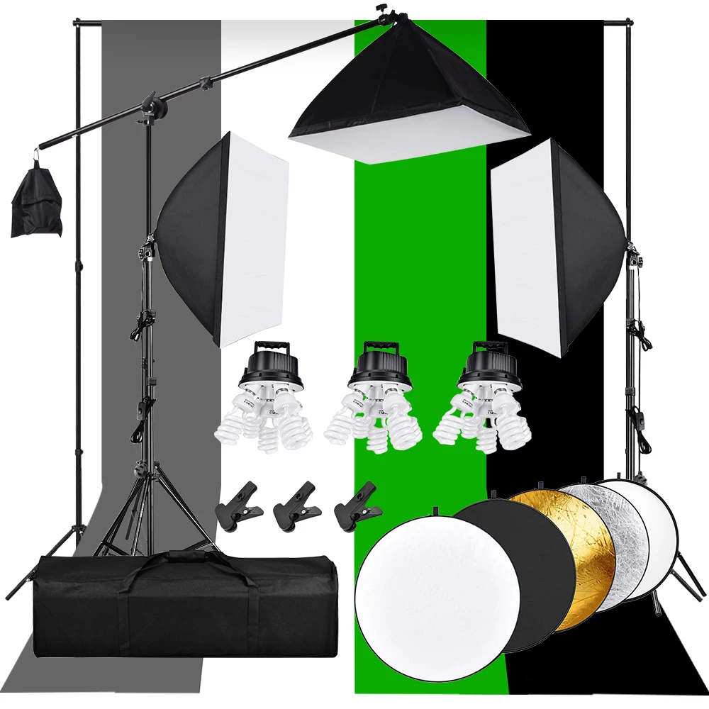 Фотостудия 3375 Вт непрерысветильник щение софтбокс женский 15 шт. 45 лампочка E27 5