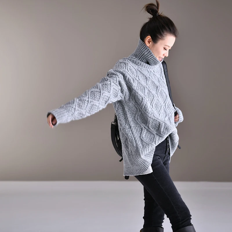 Трикотажный Свитер MICOCO M3301 в художественном стиле с цветочным принтом свободная