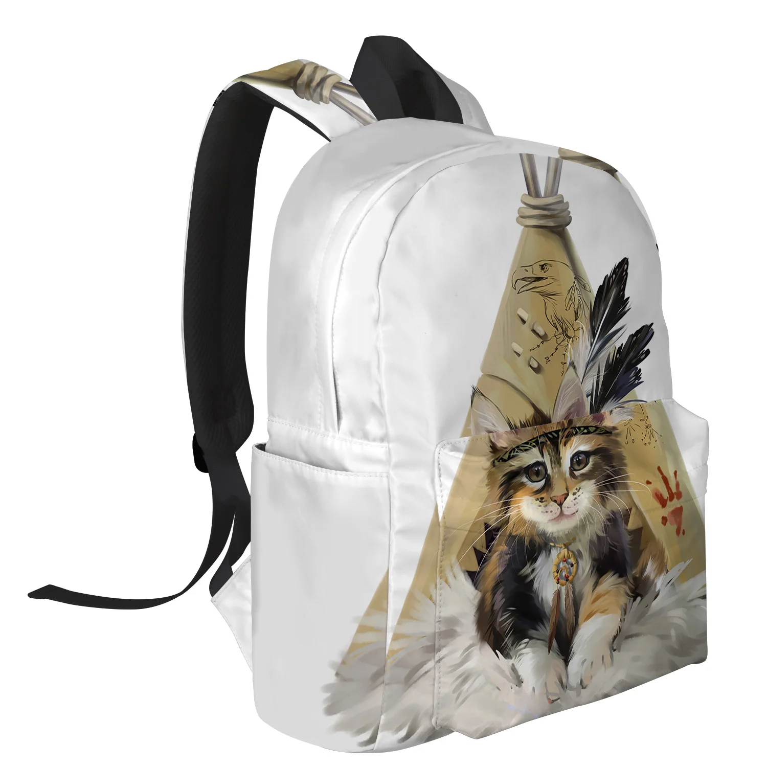 WHEREISART милые окрашенные племенные Рюкзаки-переноски для кошек ноутбук с Usb