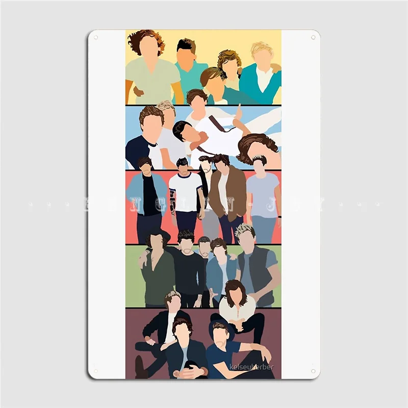 

One Direction Album Covers Metal Sign Cinema Living Room Club Bar Design Plates Tin Sign Poster