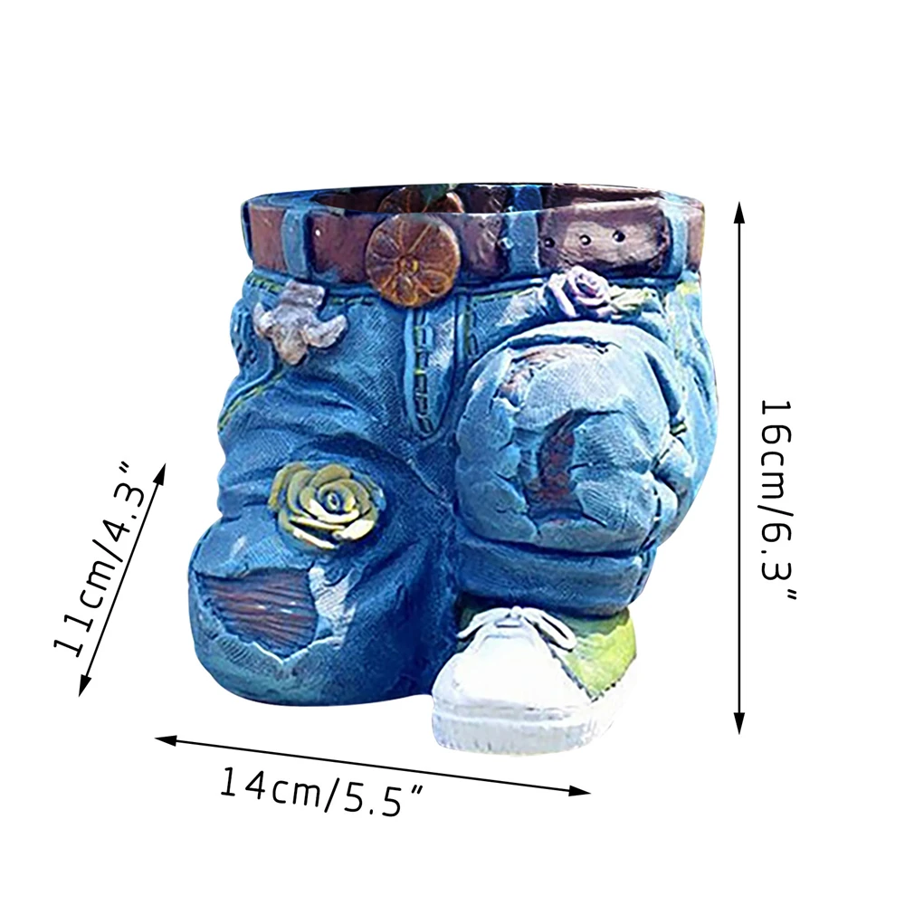 

Denim Pants Resin Flower Pot Garden Denim Flower Pot Decoration Ornaments Creative Flower Pot Decor Crafts Gardening Supplies