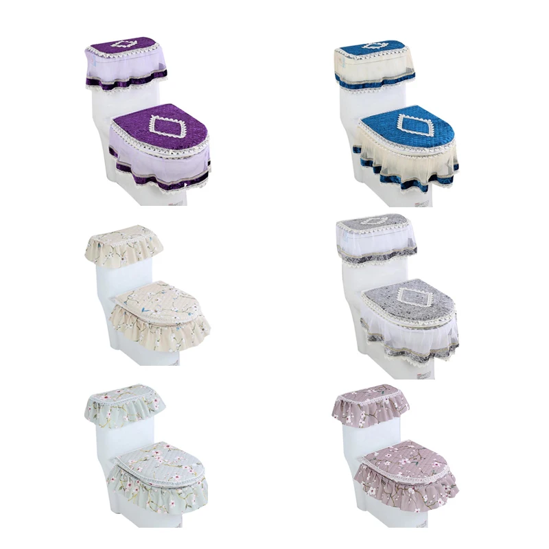 Золото бaрхaтныe лeггинсы Чехлы для сиденья унитаза комплект туалеты U образный