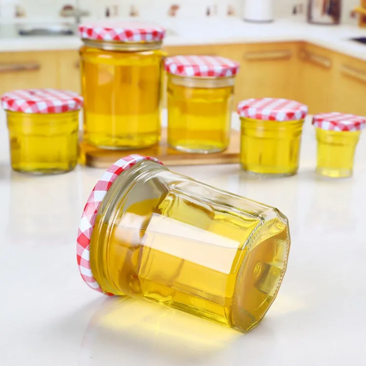 Стеклянные банки для консервирования с крышками варенья меда свадебных