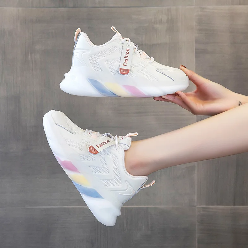 

Новые женские кроссовки на платформе, повседневная женская обувь на шнуровке, модные удобные массивные кроссовки для папы, Баскетбольная о...