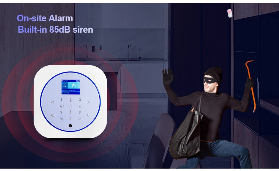Золотая безопасность WiFi GSM Беспроводная умная домашняя система охранной сигнализации Tuya APP контроль Противоугонная сигнализация
