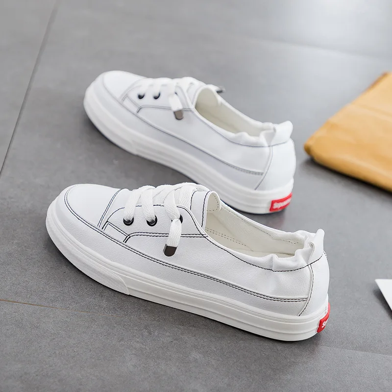 

2021 summer new student lazy shoes all-match one pedal shoes women's sneakers shallow mouth white shoes women