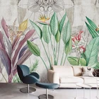 Самоклеящиеся обои ручной росписи, Современные Абстрактные Художественные настенные панели в виде листьев, гостиной, ТВ, дивана, спальни, размер под заказ