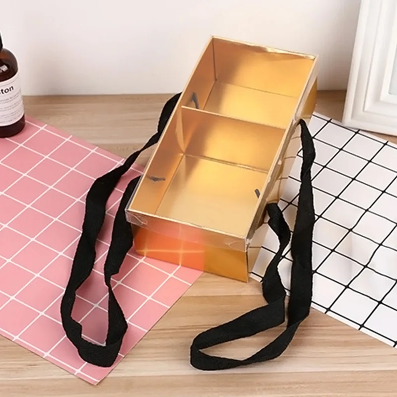 Портативная бумажная коробка для упаковки цветов квадратной формы подарочные