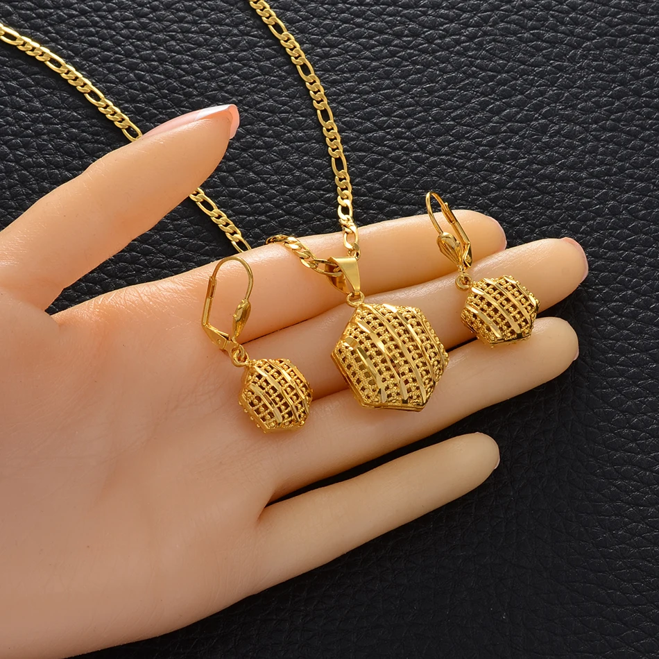 Anniyo в африканском стиле Свадебный комплект ювелирных изделий Подвески Серьги