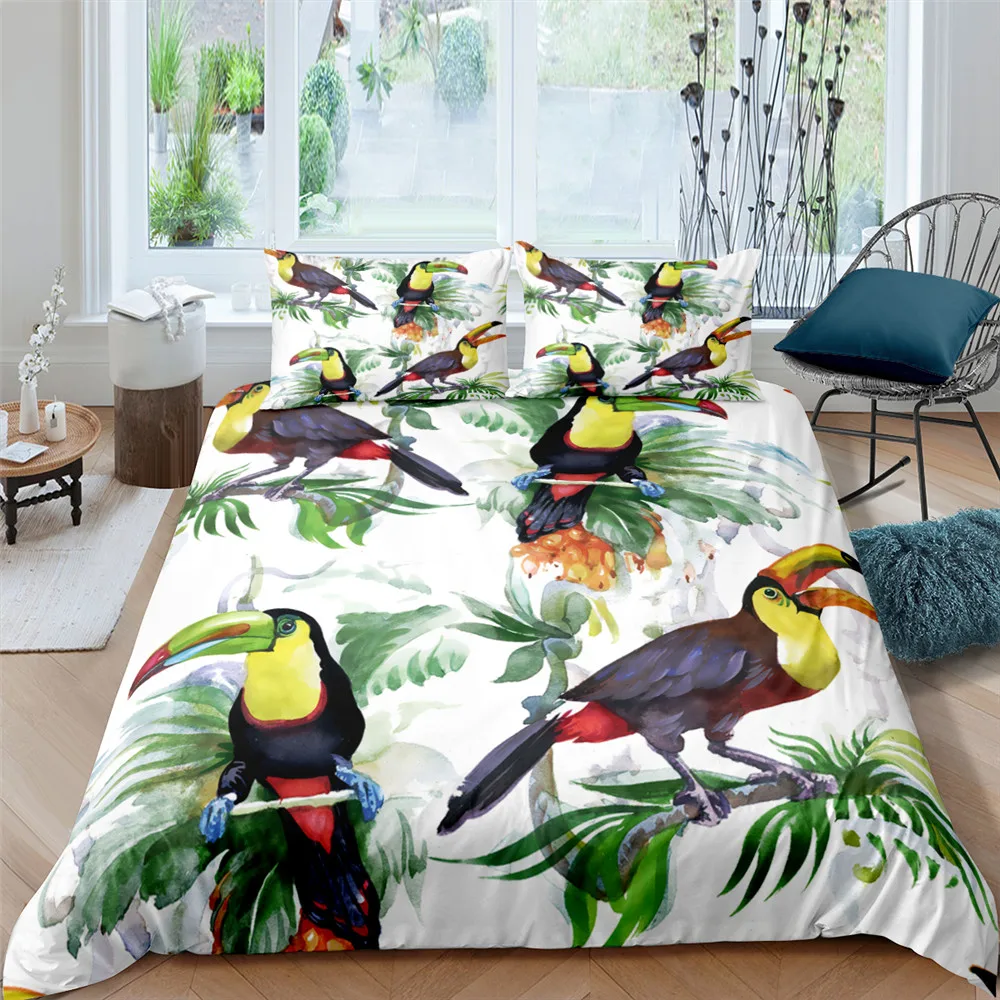 Роскошные Тукан в стиле ретро с цветочным узором Комплекты постельных