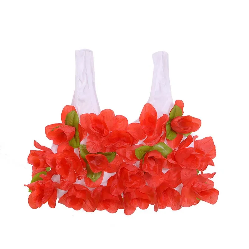 Праздничный тропический танцевальный бюстгальтер с травой хула для гавайской