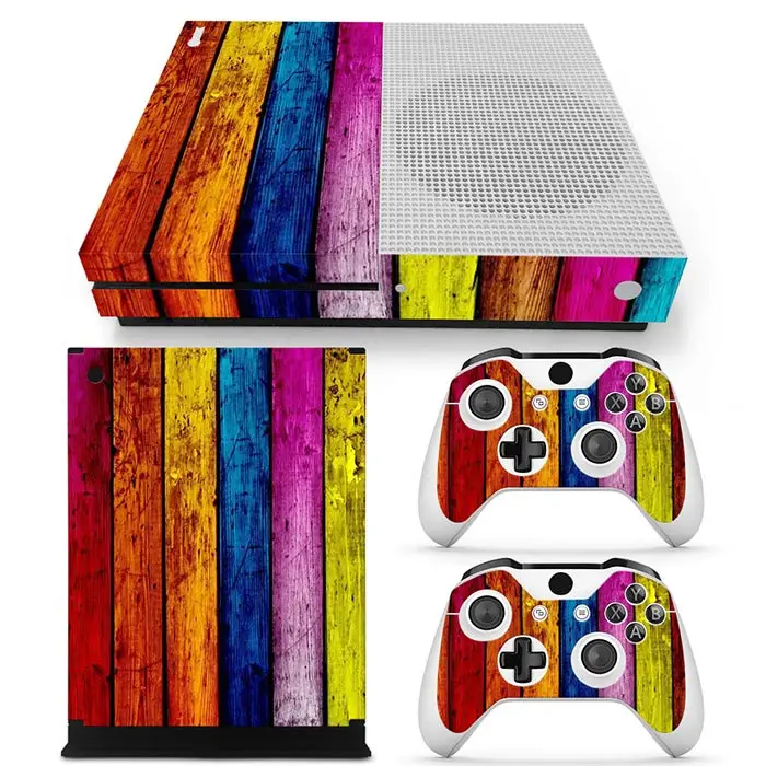 Деревянная конструкция для Xbo x one s Наклейка на консоль и 2 контроллера наклейка X